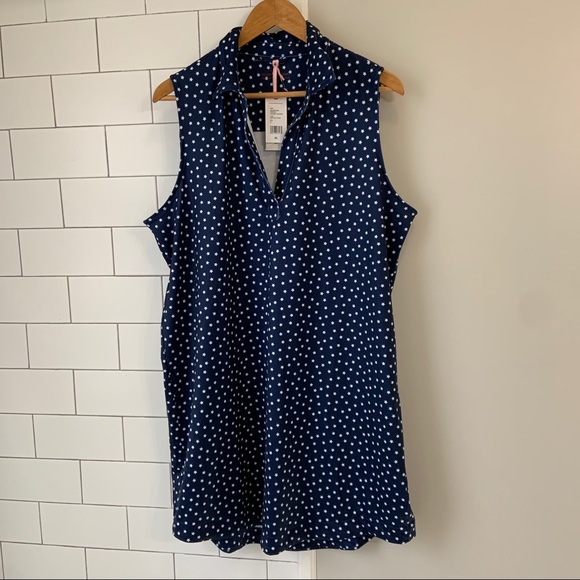 Vineyard Vines Stars Sankaty Lucaya Sleeveless Dress Navy Blue - Picture 1 of 7